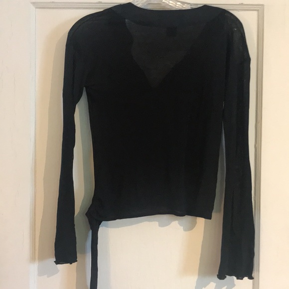 Armani Exchange A/X S vintage embroidered sheet lyocell black crop top! - Picture 11 of 12